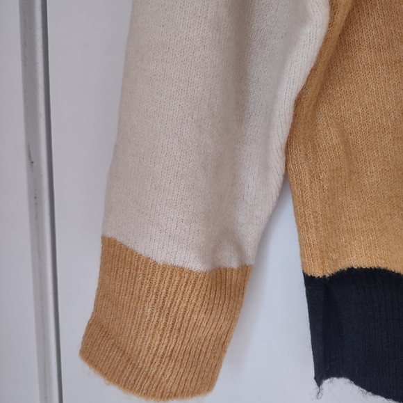 Fortune+Ivy yellow sweater large womens multicolored sleeves like new condition - Picture 2 of 5